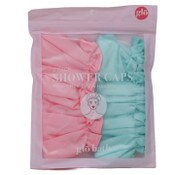 Wholesale - 2pk PINK/GREEN SHOWER CAP C/P 72, UPC: 810004942745